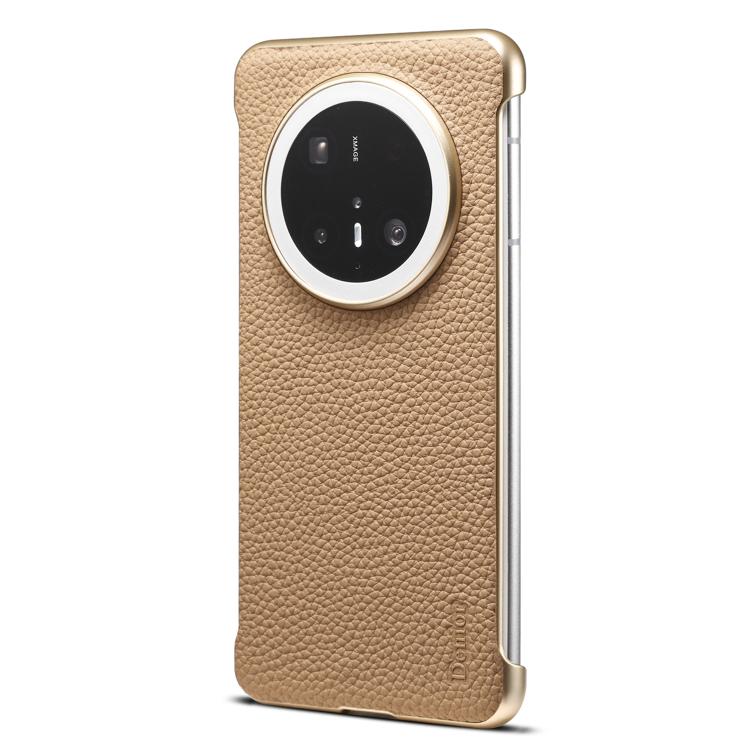 For Huawei Mate 70 Pro Denior A20 Genuine Leather Litchi Texture MagSafe Frameless Phone Case(Khaki) - free shipping - PMc TechLife - Order now!
