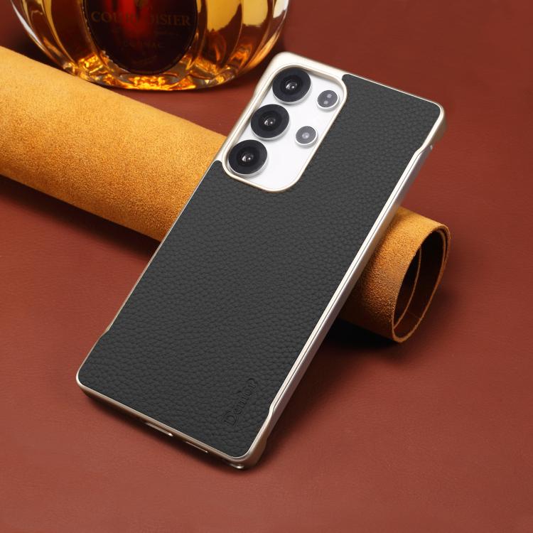 For Samsung Galaxy S25 Ultra 5G Denior A20 Genuine Leather Litchi Texture MagSafe Frameless Phone Case(Black) - free shipping - PMc TechLife - Order now!