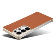 For Samsung Galaxy S25 Ultra 5G Denior A20 Genuine Leather Litchi Texture MagSafe Frameless Phone Case(Brown)