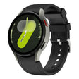 For Samsung Galaxy Watch 7 / 6 / 5 / 4 Silver Pin Buckle Leather Silicone Watch Band(Black) - free shipping - PMC TechLife - Order now!