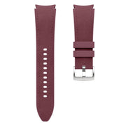 For Samsung Galaxy Watch 7 / 6 / 5 / 4 Silver Pin Buckle Leather Silicone Watch Band(Wine Red)