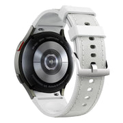 For Samsung Galaxy Watch 7 / 6 / 5 / 4 Silver Pin Buckle Leather Silicone Watch Band(Light Grey)
