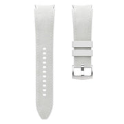 For Samsung Galaxy Watch 7 / 6 / 5 / 4 Silver Pin Buckle Leather Silicone Watch Band(Light Grey)