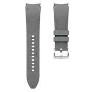 For Samsung Galaxy Watch 7 / 6 / 5 / 4 Silver Pin Buckle Leather Silicone Watch Band(Dark Grey)