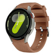For Samsung Galaxy Watch 7 / 6 / 5 / 4 Silver Pin Buckle Leather Silicone Watch Band(Dark Brown) - free shipping - PMC TechLife - Order now!