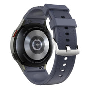 For Samsung Galaxy Watch 7 / 6 / 5 / 4 Silver Pin Buckle Leather Silicone Watch Band(Midnight Blue)