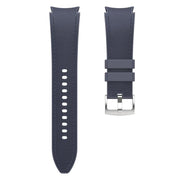 For Samsung Galaxy Watch 7 / 6 / 5 / 4 Silver Pin Buckle Leather Silicone Watch Band(Midnight Blue)