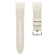 For Samsung Galaxy Watch 7 / 6 / 5 / 4 Silver Pin Buckle Leather Silicone Watch Band(Starlight)