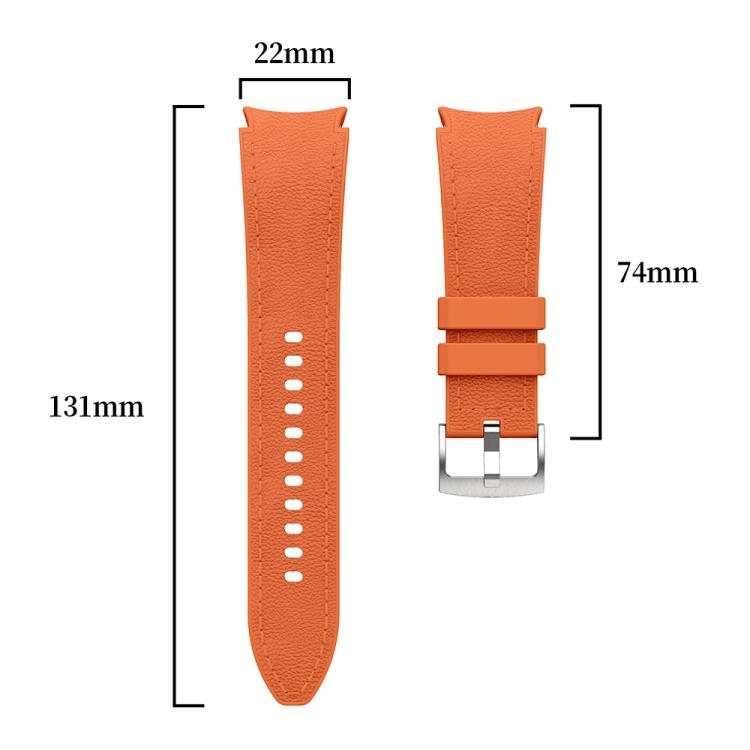 For Samsung Galaxy Watch 7 / 6 / 5 / 4 Silver Pin Buckle Leather Silicone Watch Band(Black)