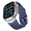 For Apple Watch Ultra / Ultra 2 49mm Stainless Steel Buckle Fluororubber Watch Band(Blue Silver) - free shipping - PMC TechLife - Order now!