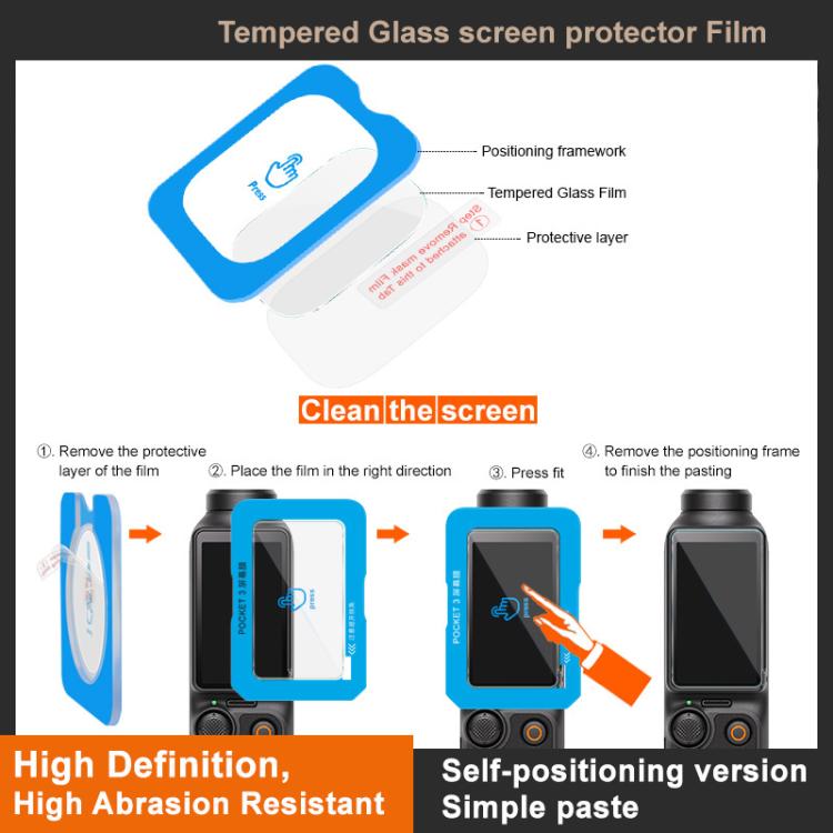 For DJI Osmo Action 4 imak Tempered Glass Film with Camera Lens Film, Self-positioning Version