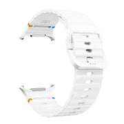For Samsung Galaxy Watch Ultra 47mm / Ultra 2025 Kalebol Wave-stitched Silicone Strap(White)