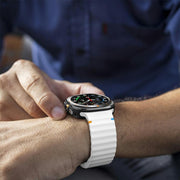 For Samsung Galaxy Watch Ultra 47mm / Ultra 2025 Kalebol Wave-stitched Silicone Strap(White)