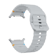 For Samsung Galaxy Watch Ultra 47mm / Ultra 2025 Kalebol Wave-stitched Silicone Strap(Light Grey)