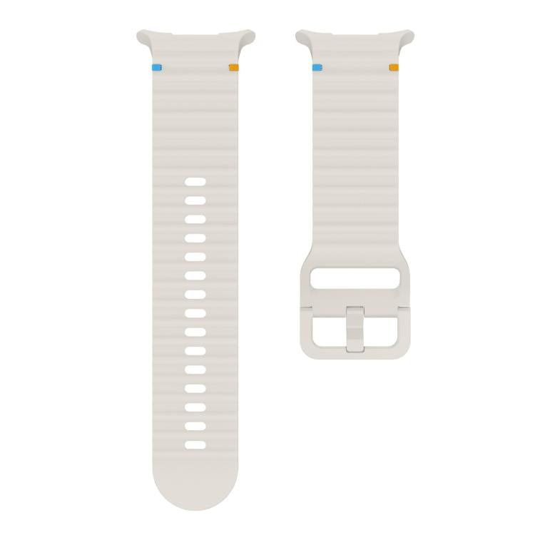 For Samsung Galaxy Watch Ultra 47mm / Ultra 2025 Kalebol Wave-stitched Silicone Strap(Starlight)