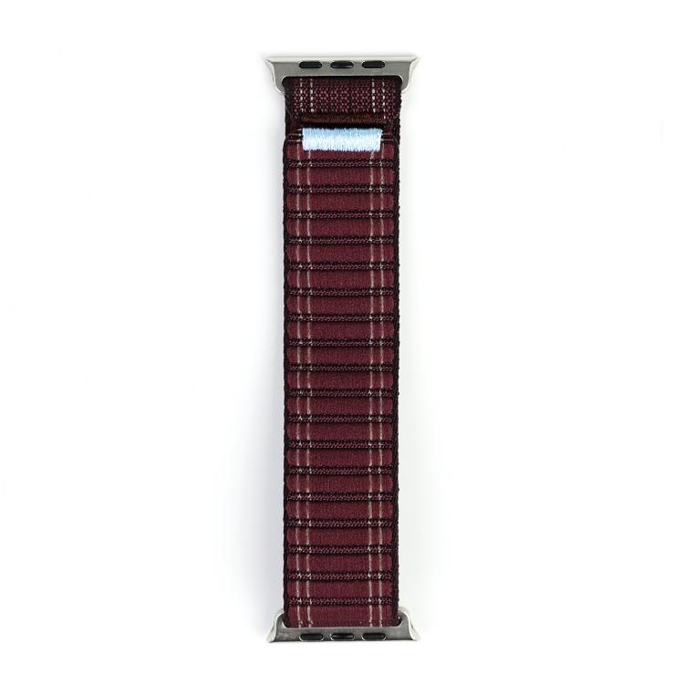 For Apple Watch 46mm / 49mm / 45mm / 44mm Kalebol Ocean Wave Nylon Strap(Wine Red)