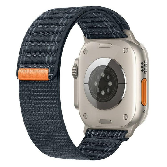 For Apple Watch 46mm / 49mm / 45mm / 44mm Kalebol Ocean Wave Nylon Strap(Dark Blue)