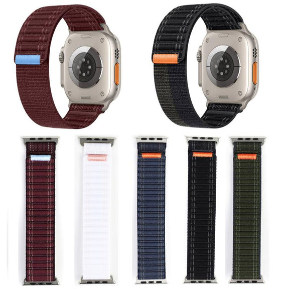 For Apple Watch 46mm / 49mm / 45mm / 44mm Kalebol Ocean Wave Nylon Strap(Grey)