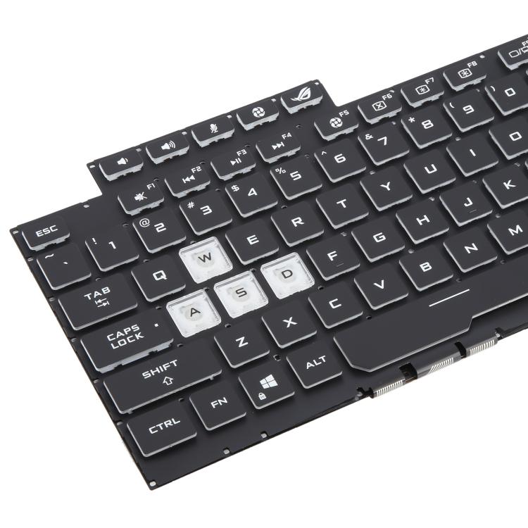 US Version Colorful 16 Pin Backlit Laptop Keyboard for Asus ROG Strix Scar G512 G512LV G512LW G512LI(Transparent keycaps)