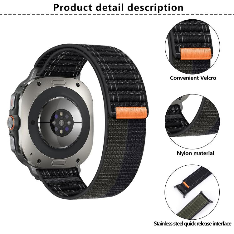 For Samsung Galaxy Watch Ultra 47mm / Ultra 2025 Kalebol Hook and Loop Fastener Nylon Strap(Army Green) - free shipping - PMC TechLife - Order now!