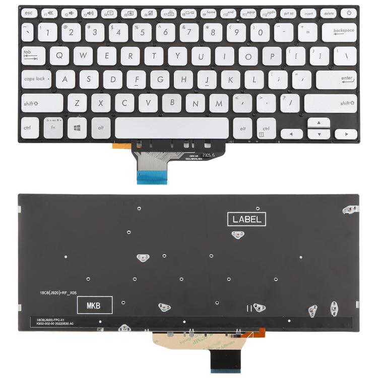 US Version Backlit Laptop Keyboard for Asus VivoBook S14 K430 A430 X430 S403 S4300F S4300U(Silver)