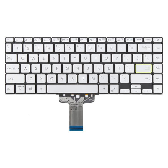 US Version Backlit Laptop Keyboard for Asus VivoBook S14 X421 X421DA X421UA X421EP X421EQ X421JQ X421FP X421FF X421FL(Silver)