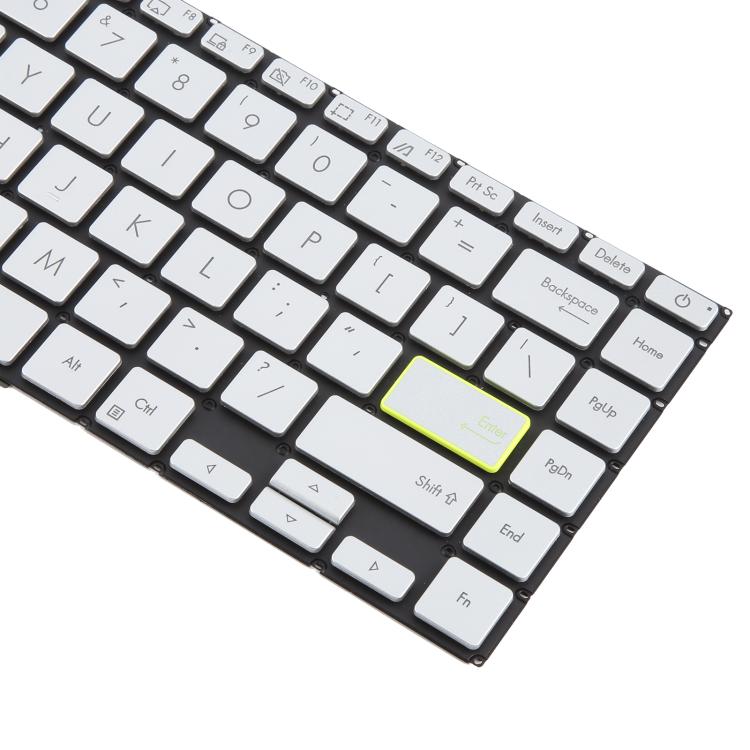 US Version Backlit Laptop Keyboard for Asus VivoBook S14 X421 X421DA X421UA X421EP X421EQ X421JQ X421FP X421FF X421FL(Silver)