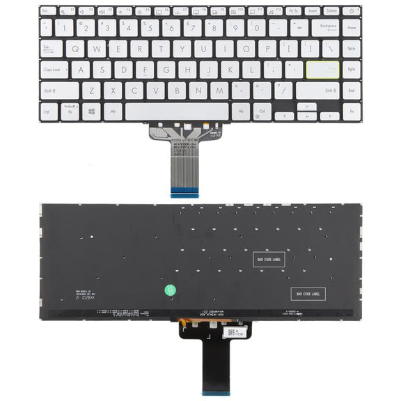 US Version Backlit Laptop Keyboard for Asus VivoBook S14 X421 X421DA X421UA X421EP X421EQ X421JQ X421FP X421FF X421FL(Silver)