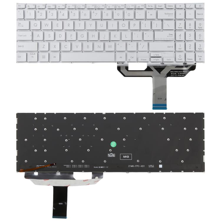 US Version Backlit Laptop Keyboard for Asus Vivobook 15 X1502 X1502ZA X1502Z X1502VA B1502 B1502CBA(Silver) - Replacement Keyboards by PMc TechLife | Online Shopping South Africa | PMc TechLife | Buy Now Pay Later Mobicred