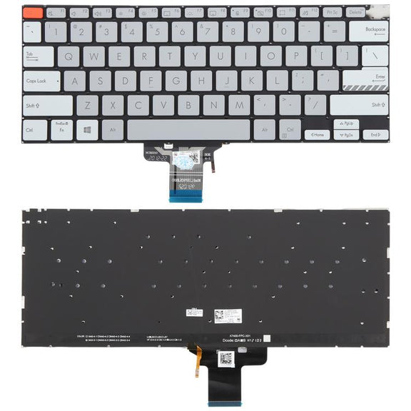 US Version Backlit Laptop Keyboard for Asus Vivobook Pro 14X M7400 M4700 M4700QC M4700PC M7600 M3400 M3401 M3401Q X7400 X3400 X3400P K3400P(Gray)