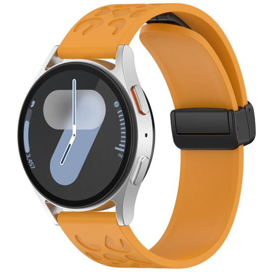 18mm Kalebol Universal Leopard Print Magnetic Folding Buckle Silicone Strap(Yellow) - 22mm Bands by Kalebol | Online Shopping South Africa | PMC Jewellery | Buy Now Pay Later Mobicred
