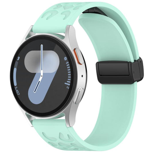 18mm Kalebol Universal Leopard Print Magnetic Folding Buckle Silicone Strap(Teal Blue) - free shipping - PMC Jewellery - Order now!