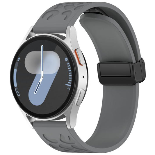 18mm Kalebol Universal Leopard Print Magnetic Folding Buckle Silicone Strap(Space Grey) - 22mm Bands by Kalebol | Online Shopping South Africa | PMC Jewellery | Buy Now Pay Later Mobicred
