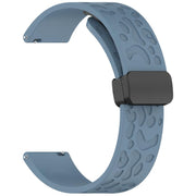 18mm Kalebol Universal Leopard Print Magnetic Folding Buckle Silicone Strap(Slate Blue)