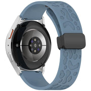 18mm Kalebol Universal Leopard Print Magnetic Folding Buckle Silicone Strap(Slate Blue)