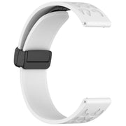 20mm Kalebol Universal Leopard Print Magnetic Folding Buckle Silicone Strap(White)