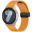 20mm Kalebol Universal Leopard Print Magnetic Folding Buckle Silicone Strap(Yellow) - 22mm Bands by Kalebol | Online Shopping South Africa | PMc TechLife | Buy Now Pay Later Mobicred