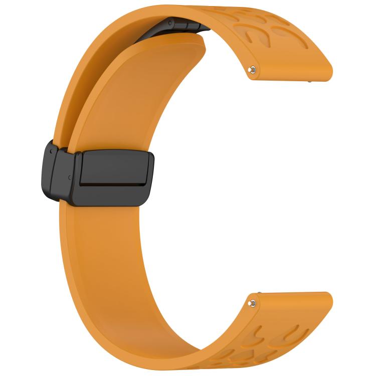 20mm Kalebol Universal Leopard Print Magnetic Folding Buckle Silicone Strap(Yellow) - 22mm Bands by Kalebol | Online Shopping South Africa | PMc TechLife | Buy Now Pay Later Mobicred