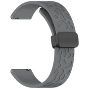 20mm Kalebol Universal Leopard Print Magnetic Folding Buckle Silicone Strap(Space Grey)