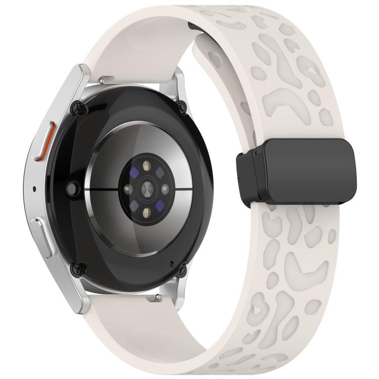 20mm Kalebol Universal Leopard Print Magnetic Folding Buckle Silicone Strap(Starlight) - 22mm Bands by Kalebol | Online Shopping South Africa | PMc TechLife | Buy Now Pay Later Mobicred
