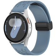 20mm Kalebol Universal Leopard Print Magnetic Folding Buckle Silicone Strap(Slate Blue)