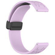 20mm Kalebol Universal Leopard Print Magnetic Folding Buckle Silicone Strap(Purple)