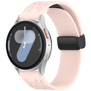 22mm Kalebol Universal Leopard Print Magnetic Folding Buckle Silicone Strap(Pink)
