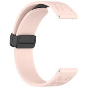 22mm Kalebol Universal Leopard Print Magnetic Folding Buckle Silicone Strap(Pink)