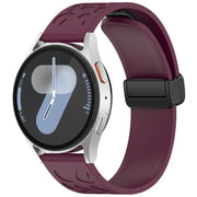 22mm Kalebol Universal Leopard Print Magnetic Folding Buckle Silicone Strap(Wine Red)