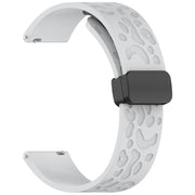 22mm Kalebol Universal Leopard Print Magnetic Folding Buckle Silicone Strap(Light Grey)