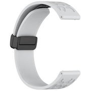 22mm Kalebol Universal Leopard Print Magnetic Folding Buckle Silicone Strap(Light Grey)