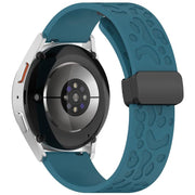 22mm Kalebol Universal Leopard Print Magnetic Folding Buckle Silicone Strap(Dark Blue)