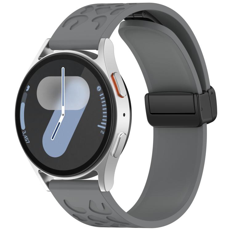 22mm Kalebol Universal Leopard Print Magnetic Folding Buckle Silicone Strap(Space Grey) - 22mm Bands by Kalebol | Online Shopping South Africa | PMc TechLife | Buy Now Pay Later Mobicred