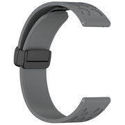 22mm Kalebol Universal Leopard Print Magnetic Folding Buckle Silicone Strap(Space Grey)